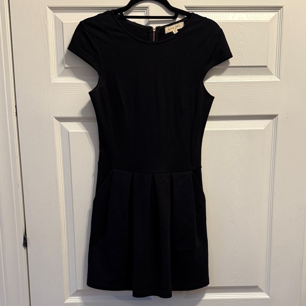 Black Mini Dress with Pleating